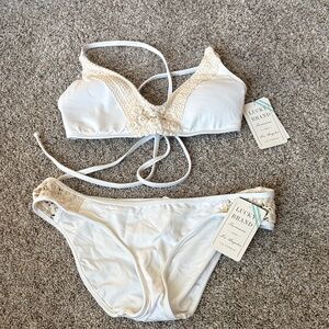 Lucky Brand White Lace Bikini Set